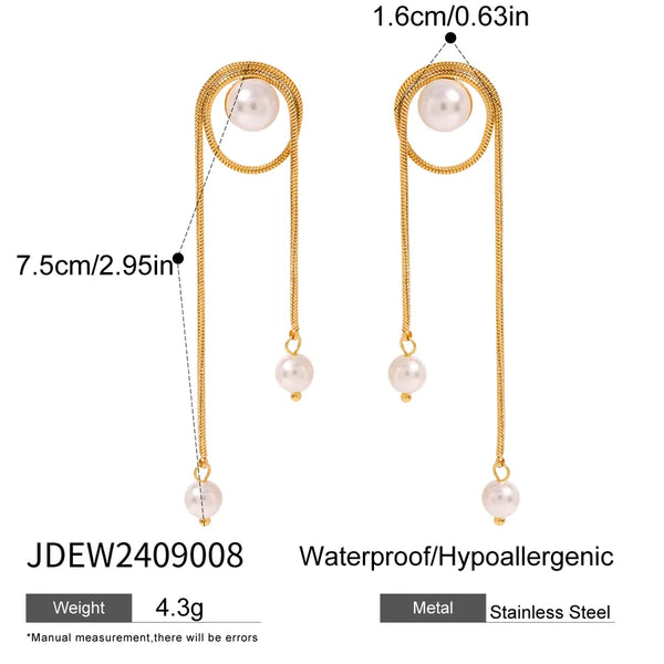 1 Pair Simple Style Classic Style Geometric 304 Stainless Steel Drop Earrings