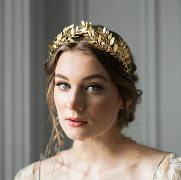 simple style leaf metal crown