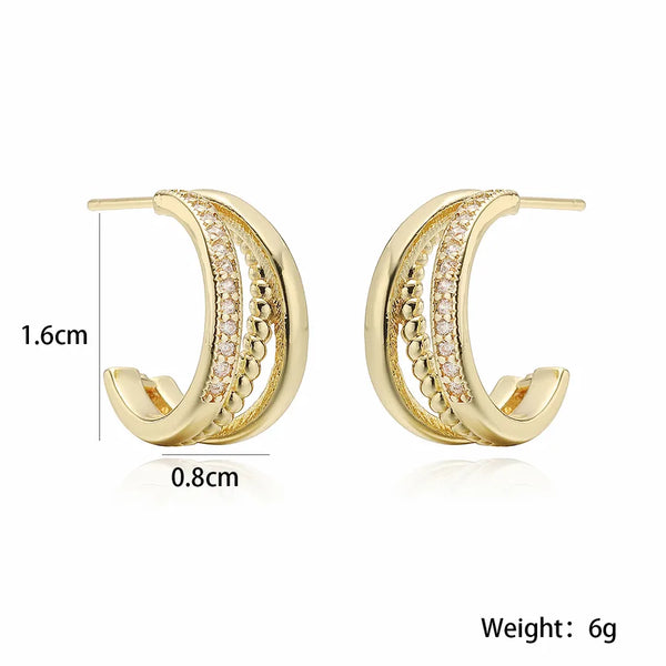 1 Pair Punk Simple Style Commute Geometric Copper Ear Studs
