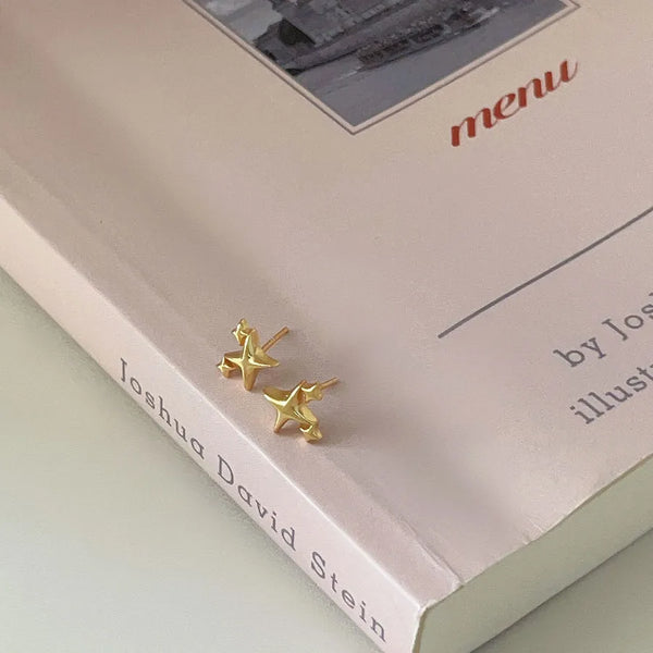 1 Pair 925 Sterling Silver Star Ear Studs
