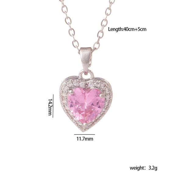 Wholesale Jewelry Glam Lady Sexy Heart Shape 304 Stainless Steel Copper cable chain Pendant Necklace