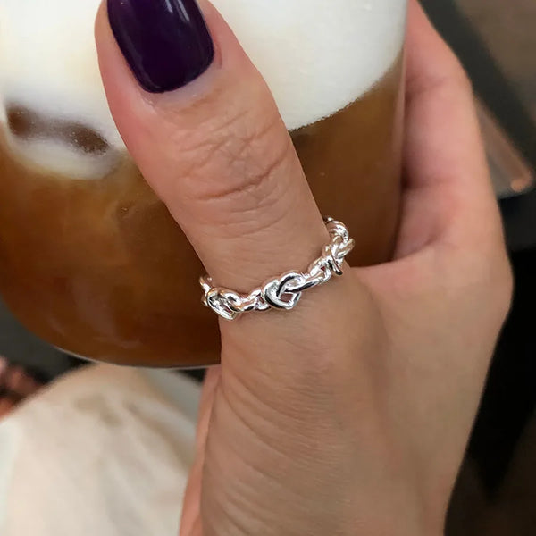 925 Sterling Silver Open Ring Heart Shape