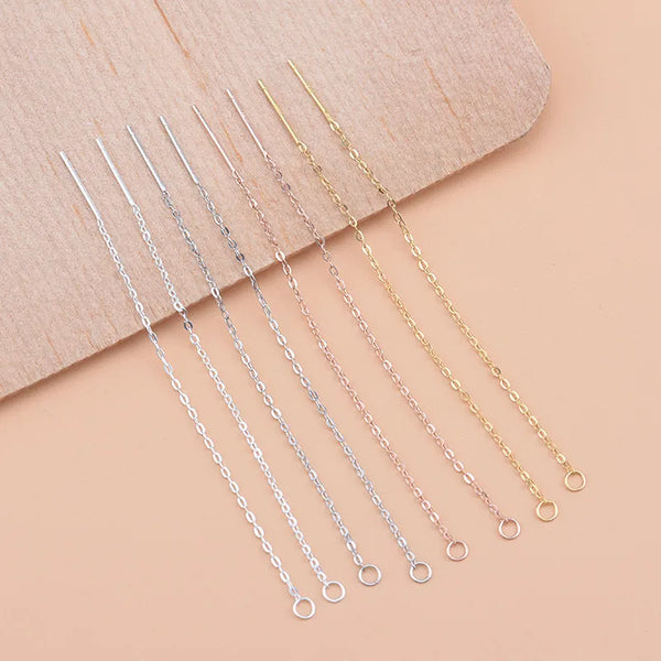 Handmade DIY S925 Pure Silver Cross Chain Earring Jewelry Accessories Material Ear Decorations Craft Supplies Earring Parts