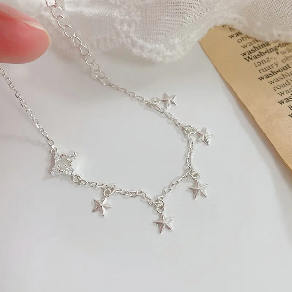 S925 Sterling Silver Starry Sky Bracelet Versatile Elegant Cute Fresh High-End Daily Bracelet For Women
