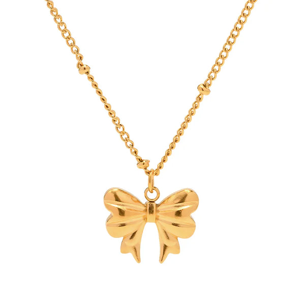 Wholesale Jewelry Simple Style Classic Style Butterfly 304 Stainless Steel 18K Gold Plated Plating Stainless Steel Necklaces