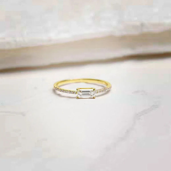 925 Sterling Silver Zircon Square Rings