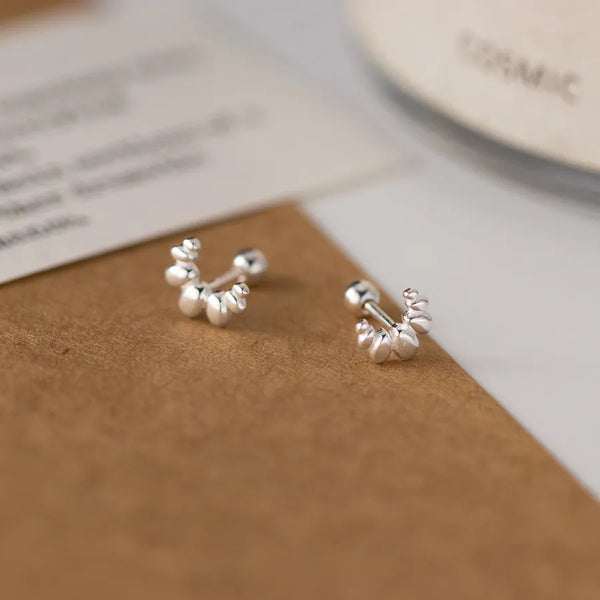 1 Pair 925 Sterling Silver Geometric Ear Studs