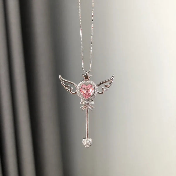 S925 Sterling Silver Fairy Wand Necklace Star Charm Clavicle Chain Best Friend Gift Pure Silver Magic Wand Pendant Jewelry